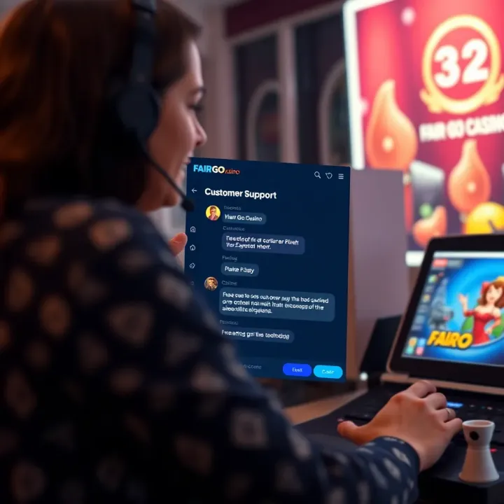 Customer support chat window open on Fair Go Casino website