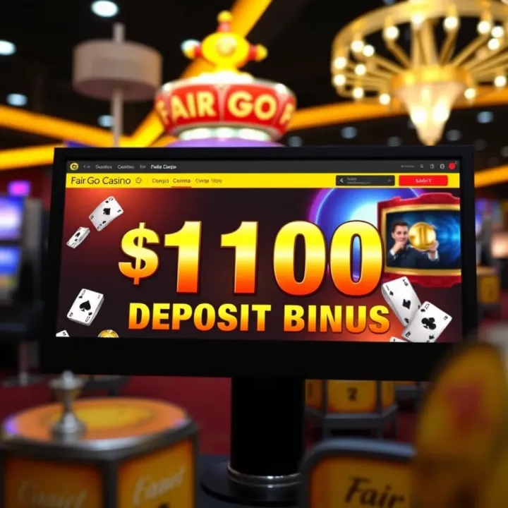 Screenshot showcasing Fair Go Casino interface with highlighted deposit bonus offer