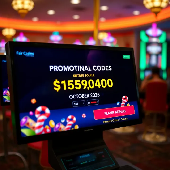 Digital screen displaying casino code entry for unlocking promotion