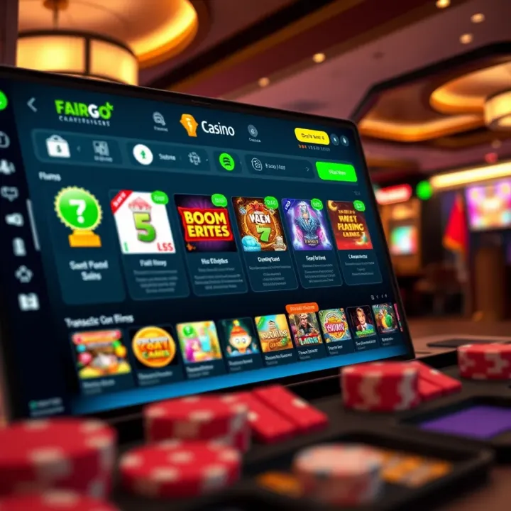 Online casino dashboard showing a variety of games and secure transaction icons