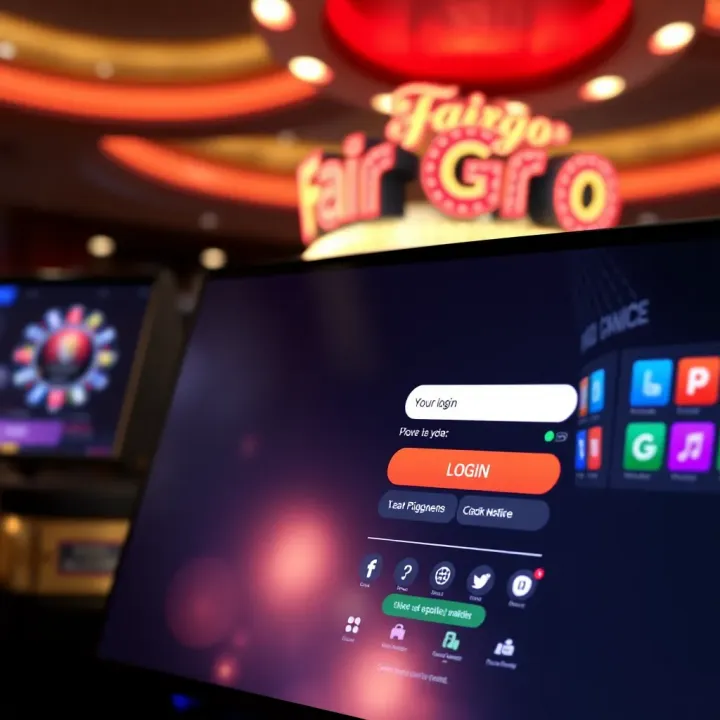 User interface showing Fair Go Casino login screen with secure access features