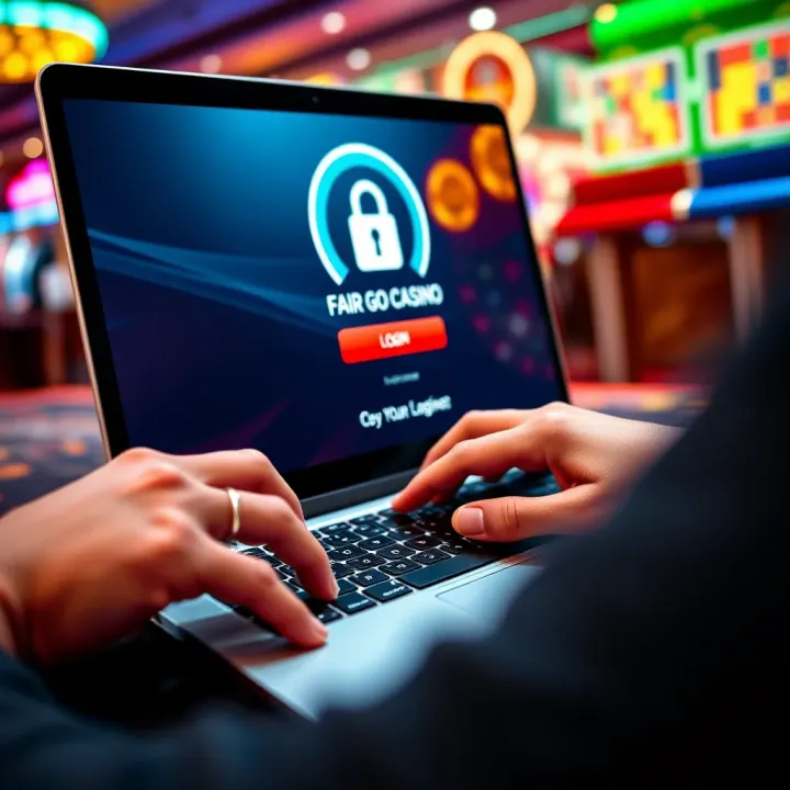 User entering login credentials on a laptop with a secure connection symbol displayed