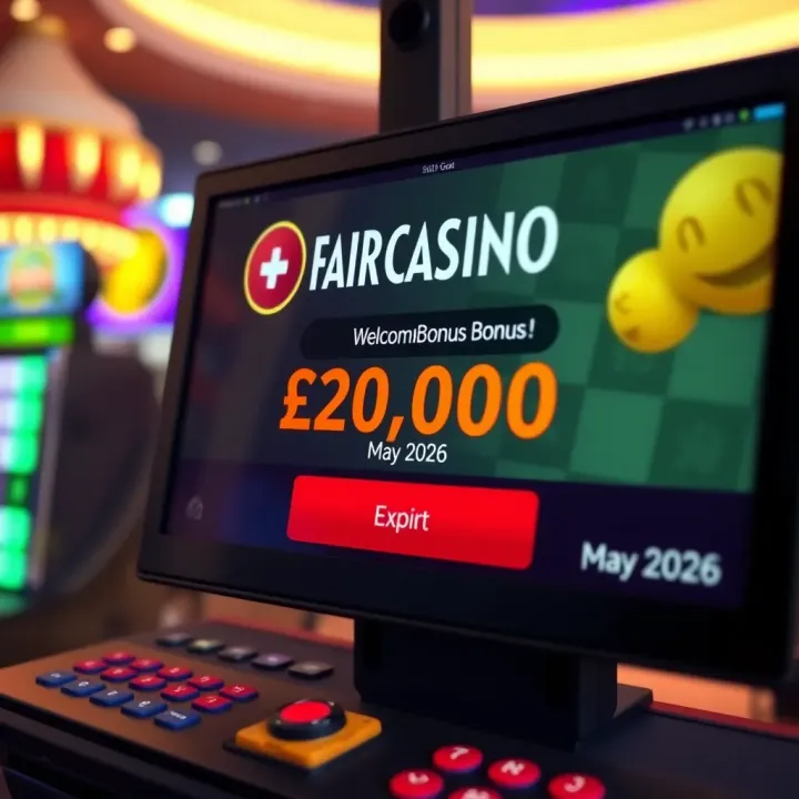 Digital interface showcasing Fair Go Casino's welcome bonus offer and expiration details