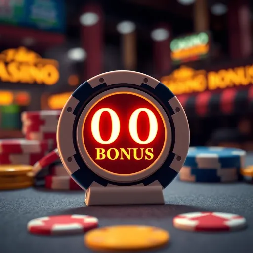 Illustration of a casino chip with glowing bonus symbols highlighting no deposit offers