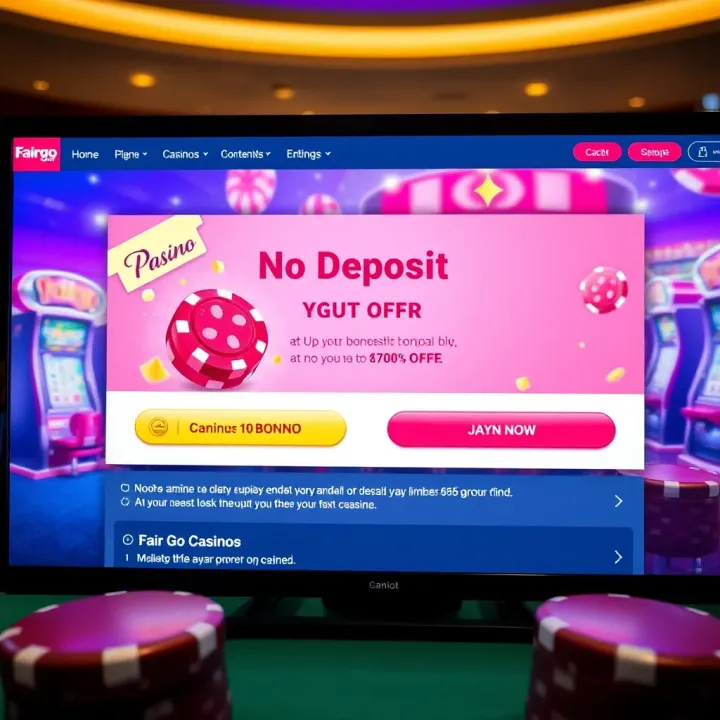 Clear Presentation of No Deposit Bonus Offer on Casino Platform User interface showing Fair Go Casino bonus offer details with clear call to action buttons
