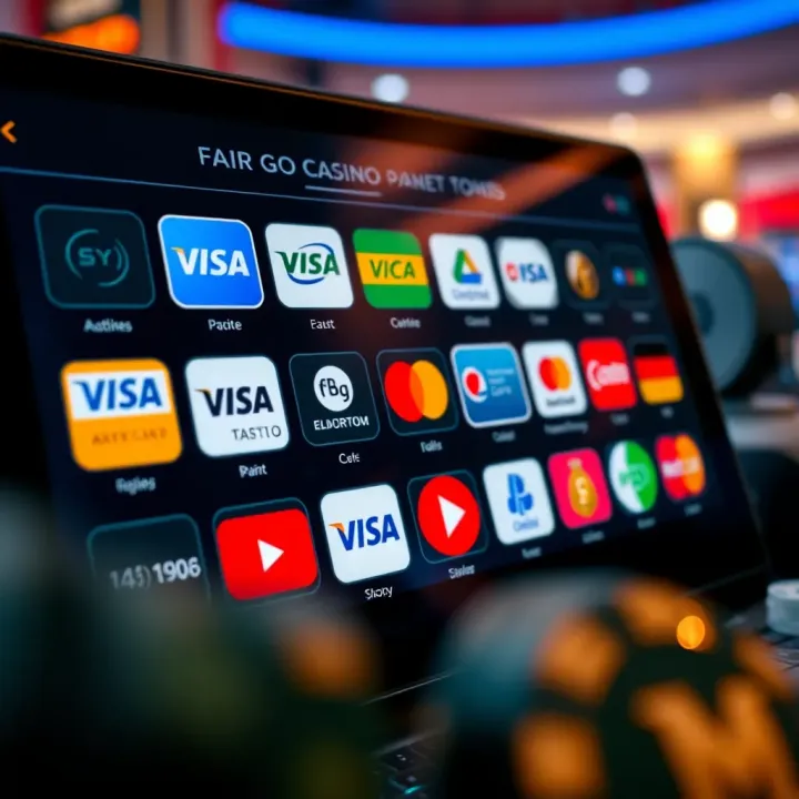 Variety of payment method icons including credit cards, e-wallets, and cryptocurrencies on a sleek digital interface