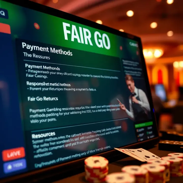 Display of Fair Go Casino payment methods and responsible gambling resources section