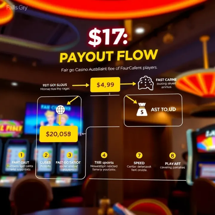 Diagram illustrating the flow of payouts from Fair Go Casino to Australian players with emphasis on security and speed