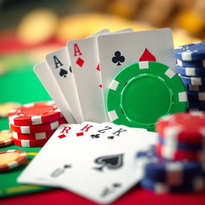 Colorful casino chips and playing cards representing various promotion offers at Fair Go Casino