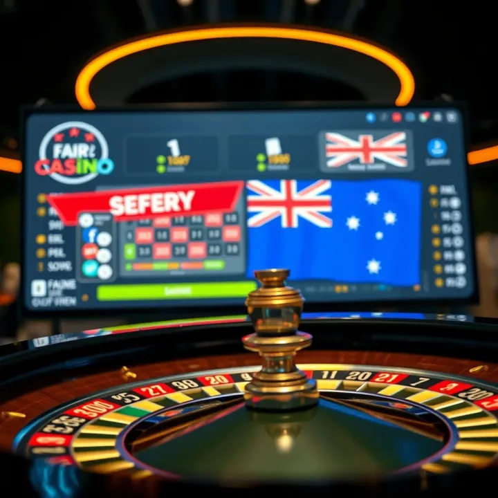 Secure online casino platform showcasing safety features and Australian flag