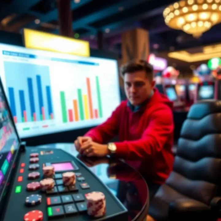 Digital strategy planning with charts highlighting gaming tactics and legal guidelines