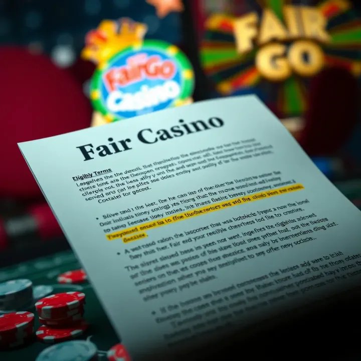 Detailed casino terms and conditions document with highlighted eligibility criteria