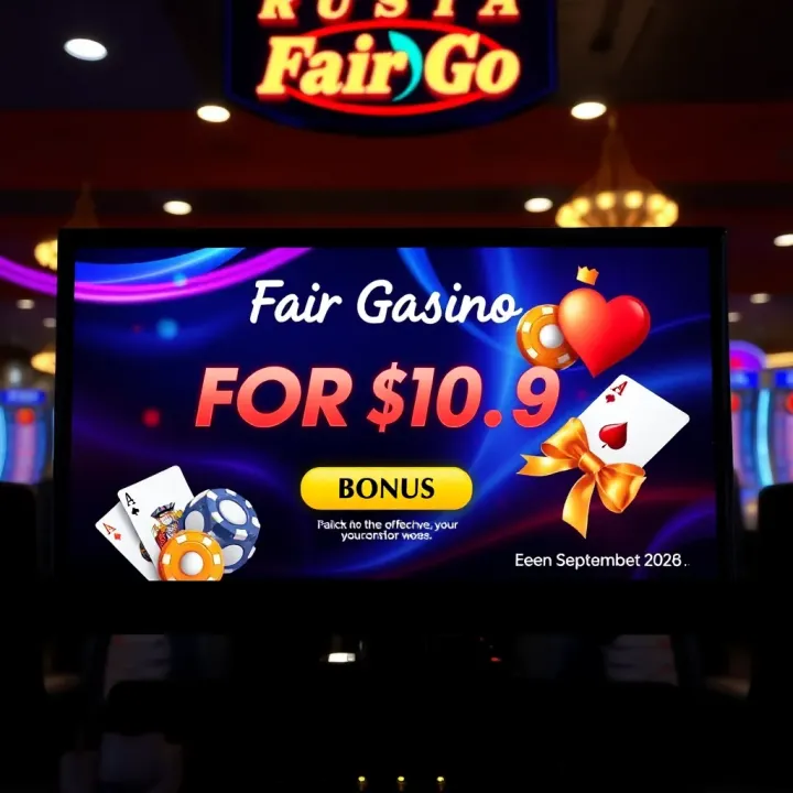 Fair Go Casino welcome screen with bonus notification