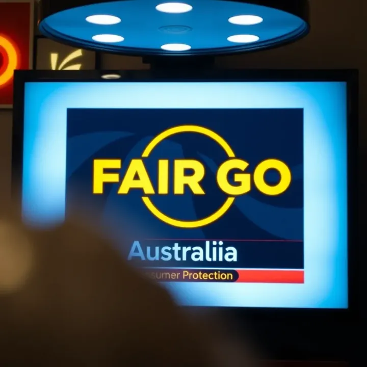 Fair Go logo displayed on television screen highlighting its role in Australian consumer protection
