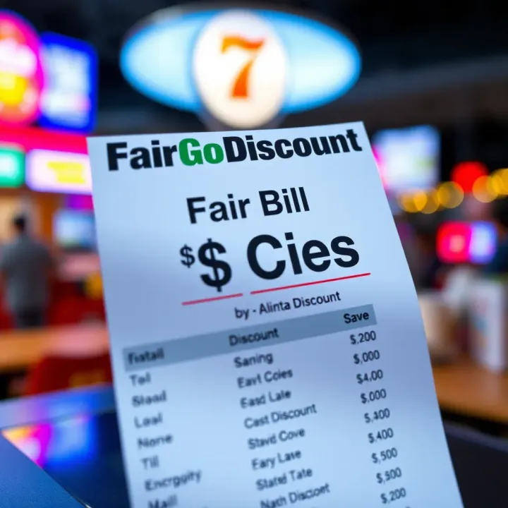 Illustration showing a simplified energy bill with a highlighted discount section representing savings from the Fair Go Discount by Alinta Energy