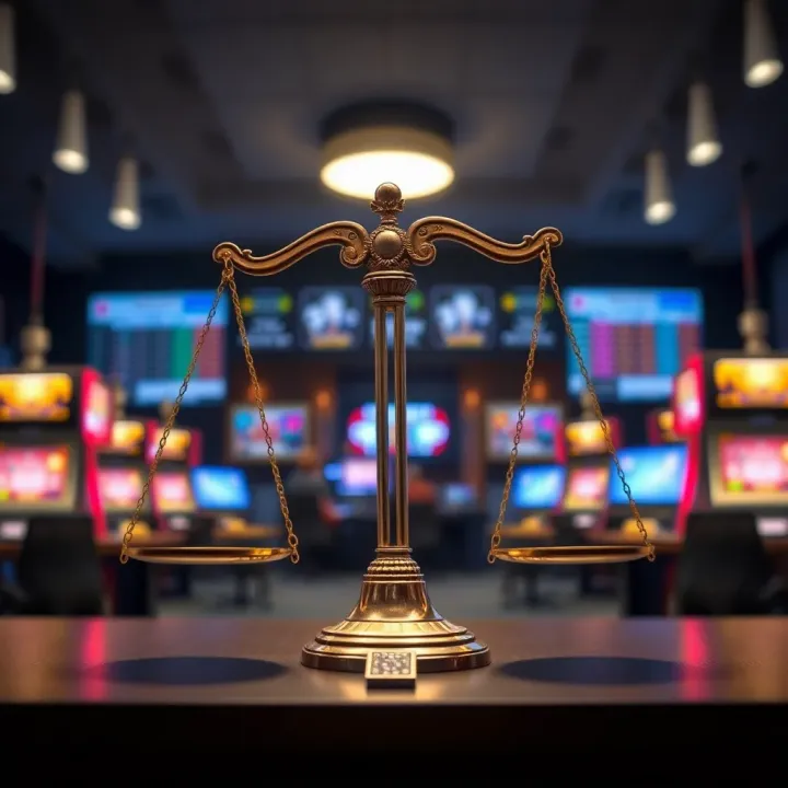 Concept of fairness and balance in workplace policies illustrated by equal scales and office environment