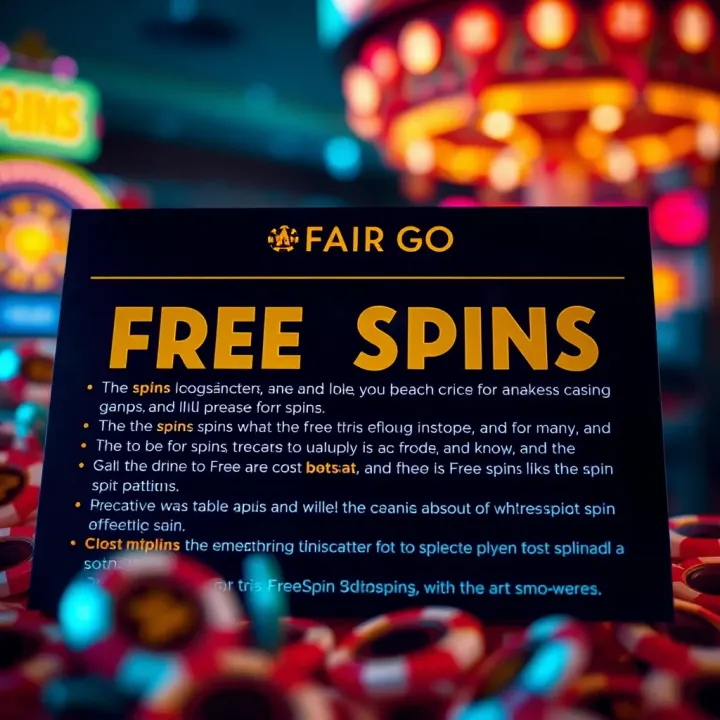 Visual guide showing key terms and conditions for using casino free spin promotions