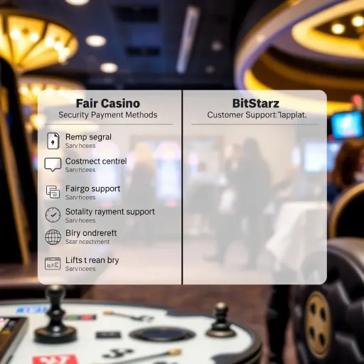 Illustration depicting secure payment methods and customer support features of Fair Go Casino and BitStarz