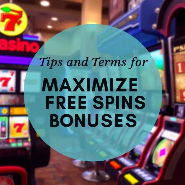 Graphic illustrating tips and terms for maximizing free spins bonuses