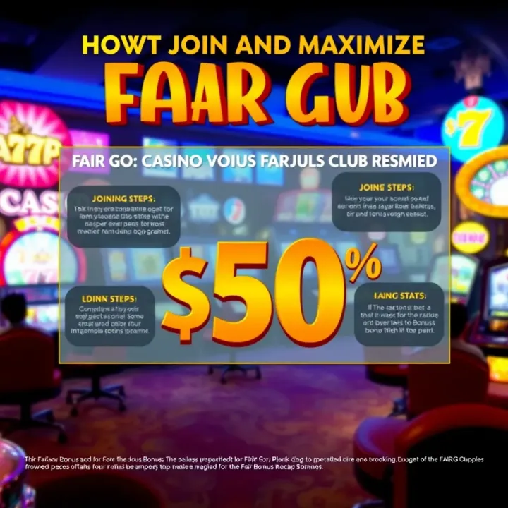 How to Join and Maximize Fair Go Bonus Club Benefits Graphic depicting joining steps and tips to maximize rewards in the Fair Go casino bonus program