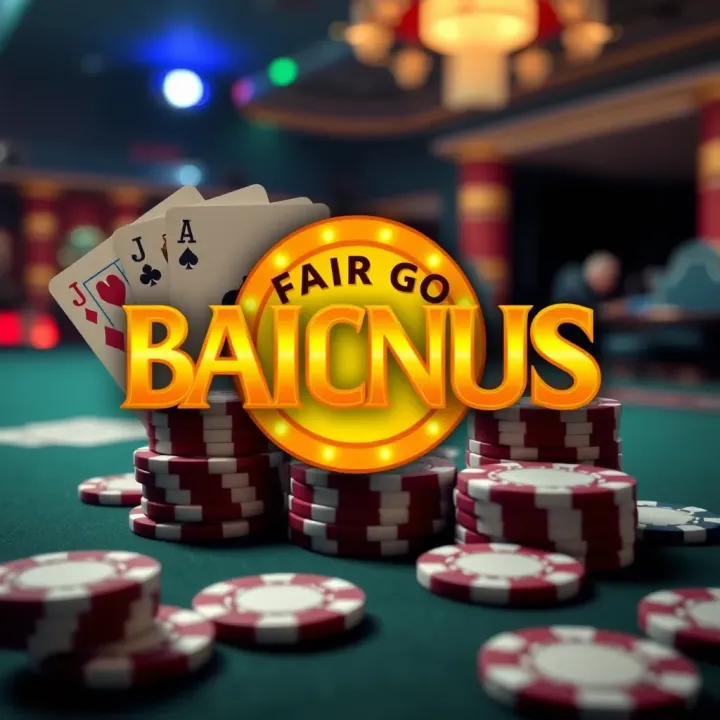 Illustration showing the Fair Go Casino welcome bonus offer with casino chips and playing cards