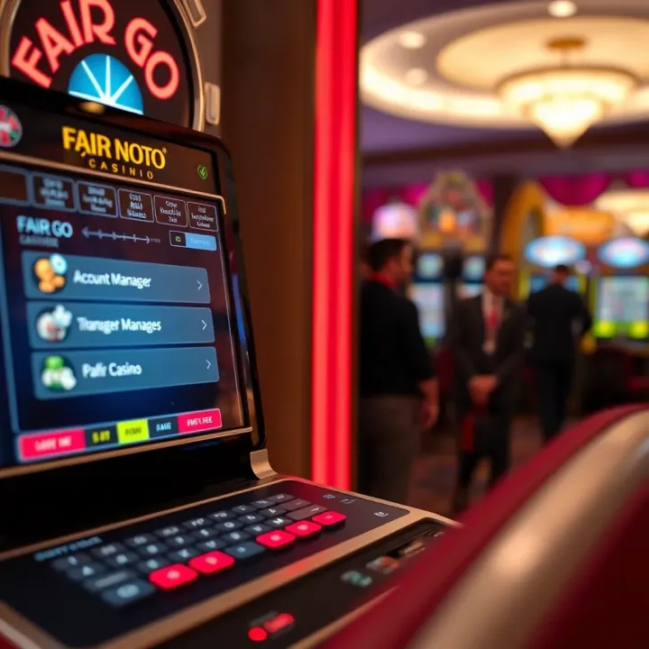 Digital interface displaying account management features for Fair Go Casino users