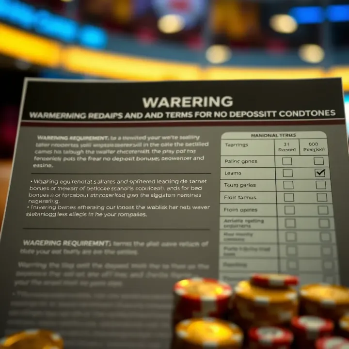 Graphic depicting wagering requirement terms and conditions alongside a checklist